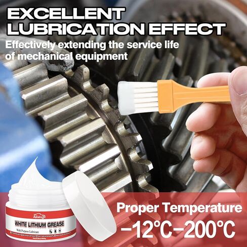 Astravox White Lithium Grease ، شحم ليثيوم متعدد الأغراض مع فرشاة للمفصلات والمحامل والتروس وأبواب المرآب ، مثالية للسيارات والبحرية والصناعية والأسرة 1 أوقية (1pcs) in Saudi Arabia