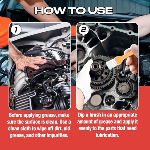 Astravox White Lithium Grease ، شحم ليثيوم متعدد الأغراض مع فرشاة للمفصلات والمحامل والتروس وأبواب المرآب ، مثالية للسيارات والبحرية والصناعية والأسرة 1 أوقية (1pcs) in Saudi Arabia