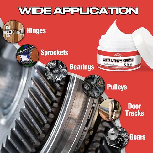 Astravox White Lithium Grease ، شحم ليثيوم متعدد الأغراض مع فرشاة للمفصلات والمحامل والتروس وأبواب المرآب ، مثالية للسيارات والبحرية والصناعية والأسرة 1 أوقية (1pcs) in Saudi Arabia