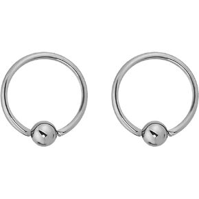 14g-20g Every-Day Solid Titanium Captive Bead Ring Body Piercing Hoops, Nickel Free & Hypoallergenic