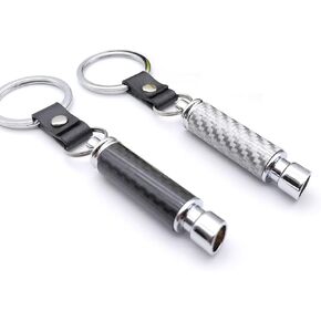 Acespeed 3D Exhaust Pipe Carbon Fiber Pendant Carbon Fiber Keychain Carbon Fiber Key Ring KeyChain Holder Classic Pendant Gift Birthday Gift Family Gift for Men Elegant And Durable Gift, Silver,