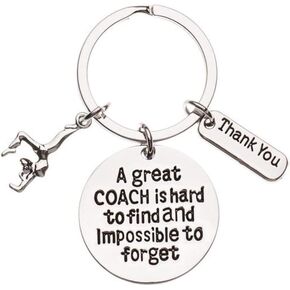 Gymnastics Coach Keychain, Gymnastic Coach Gift, Great Coach is Hard to Find But Impossible to Forget Coach Keychain