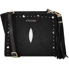 Cuadra Women's Crossbody Bag in Genuine Stingray Leather Black