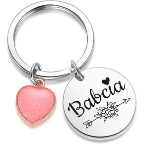 ZNOSVEI Babcia Keychain Granny Jewelry Gigi Thank You Keyring Mother Gift Babcia Retirement Keychain