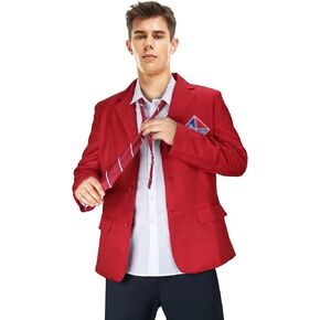 Todollcos Adult Women RBD  Costume Men School Uniforms Red Blazer Suits Shirt with Ties Halloween Musical Party Outfits
