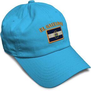 Speedy Pros Soft Baseball Cap El Salvador Flag Flags World Cup Soccer Cotton Embroidered Dad Hats for Men & Women