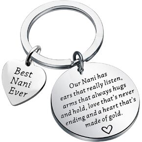 FOTAP Nani Keychain Nani Jewelry Grandmother Jewelry Best Nani Ever Gift Grandma Nani Gift Grandma Gifts from Grandchildren