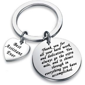 LQRI Assistant Keychain Best Assistant Ever Jewelry Keychain Thank You for All Your Hard Work and Dedication