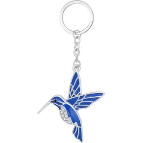 3 Colors Lovely Animal Hummingbird Key Chain Ring With Flower Keychain for Bag Women Girl