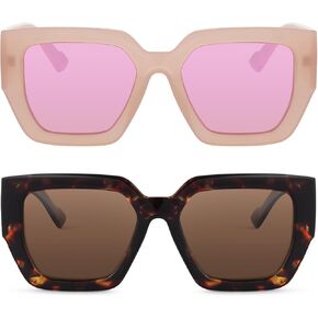 Oversized Square Polarized Sunglasses for Women Trendy Classic Retro Large Frame Sunglasses Ladies Shades UV400 Protection