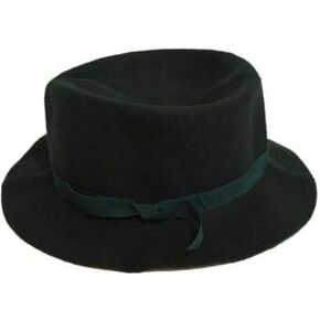 Authentic Rolled Wool Maine Crusher Hat (Hunter Green, Large (7 3/8))