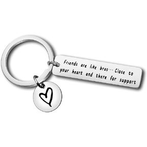 Best Friend Gift for Women Friendship Keychain Funny Sister Jewelry Gift from Sister Friends Close to Your Heart and There for Support Keyring Christmas Birthday Graduation Wedding Gift for Friends