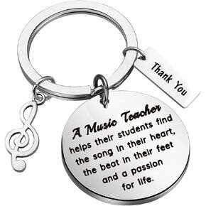 BNQL Music Teacher Keychain Gifts Thank You Gifts for Music Teacher Appreciation Gifts Retirement Gift Music Lovers Gifts