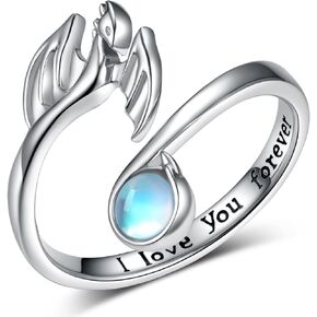 Dragon Ring for Women 925 Sterling Silver Moonstone Dragon Open Ring Dragon Jewelry Gifts for Girls