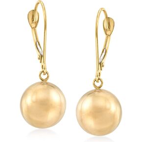 Ross-Simons 14kt Yellow Gold 10mm Bead Drop Earrings