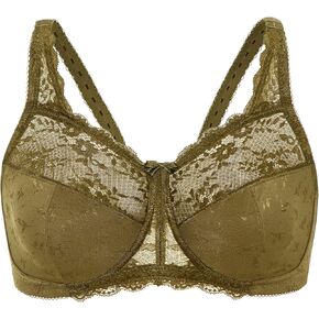 DELIMIRA Women's Wireless Plus Size Lace Full Coverage Unlined Comfort Bra