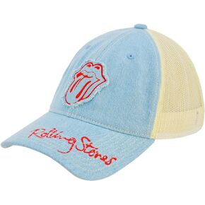 Concept One Rolling Stones Men's Trucker Hat, Lips Logo Adjustable Snapback Baseball Cap with Curved Brim
