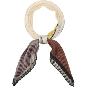 Allegra K Pleated Contrast Color Block Rhombus Neck Scarf Neckerchief Bandana for Women