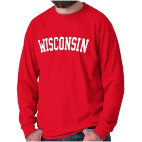 Wisconsin Simple Traditional Classic Long Sleeve Tshirt Men Women