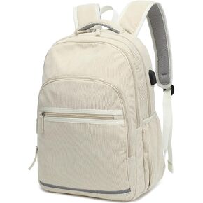 Bluboon Backpack for Women 15.6 Inch Laptop Bookbag College Bag with USB Port (Marble White)