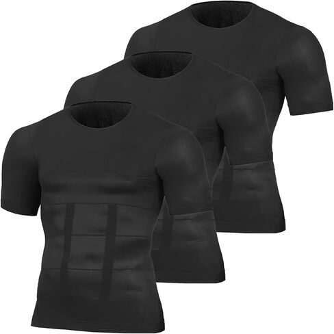 Aptoco Men's Compression T-Shirt Short Sleeve Compression Tank Top for Men Abdomen Slim Body Shaper Undershirt in Saudi Arabia