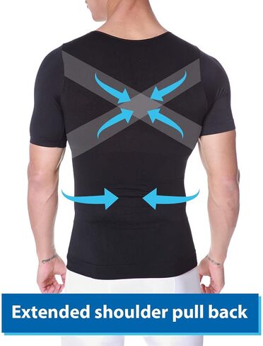Aptoco Men's Compression T-Shirt Short Sleeve Compression Tank Top for Men Abdomen Slim Body Shaper Undershirt in Saudi Arabia