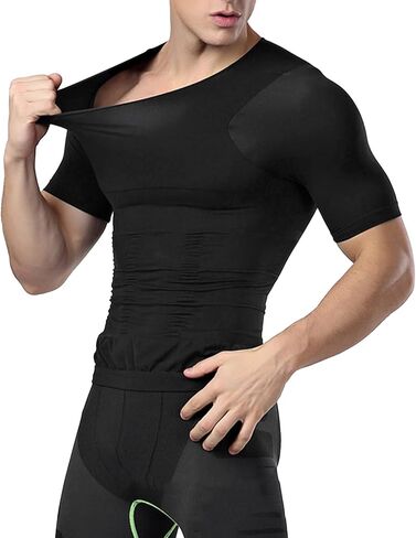 Aptoco Men's Compression T-Shirt Short Sleeve Compression Tank Top for Men Abdomen Slim Body Shaper Undershirt in Saudi Arabia