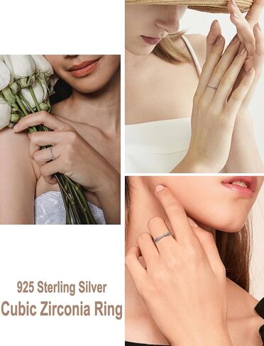 Stackable Ring for Women 925 Sterling Silver X Criss Cross Ring Wedding Eternity Band Birthstone Jewelry Size 5-10 in Saudi Arabia