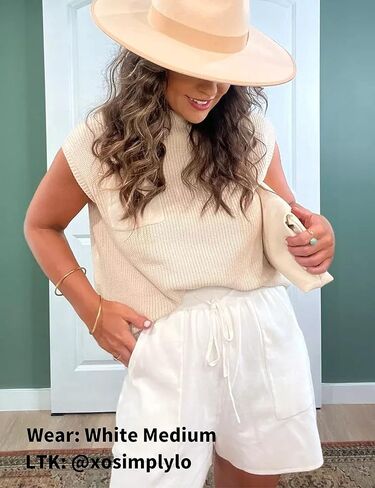 Bianstore Women's Two Piece Outfits Knit Sweater Set Solid Pullover Tops and Elastic Waist Short Pants Lounge Sets in Kuwait