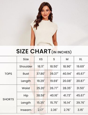 Bianstore Women's Two Piece Outfits Knit Sweater Set Solid Pullover Tops and Elastic Waist Short Pants Lounge Sets in Kuwait