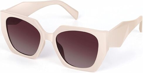 Polarized Oversized Hexagon Sunglasses Womens Mens Fashion Big Shades UV400 Protection Sun Glasses with Leather Case in Kuwait