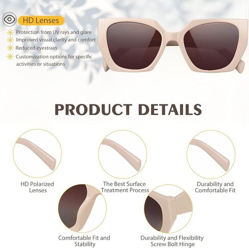 Polarized Oversized Hexagon Sunglasses Womens Mens Fashion Big Shades UV400 Protection Sun Glasses with Leather Case in Kuwait
