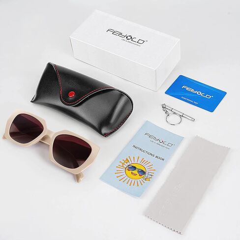 Polarized Oversized Hexagon Sunglasses Womens Mens Fashion Big Shades UV400 Protection Sun Glasses with Leather Case in Kuwait