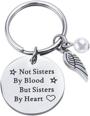 The Positive Christian Sister Key Chain - All Stainless Steel Keychain - Not Sisters By Blood But Sisters By Heart - Friend Gift for Christmas, Birthday, Wedding, Anniversary in Kuwait