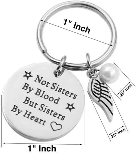 The Positive Christian Sister Key Chain - All Stainless Steel Keychain - Not Sisters By Blood But Sisters By Heart - Friend Gift for Christmas, Birthday, Wedding, Anniversary in Kuwait