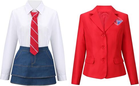 Todollcos الكبار النساء RBD زي الرجال الزي المدرسي سترة حمراء الدعاوى قميص مع العلاقات هالوين ملابس الحفلات الموسيقية in Kuwait
