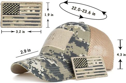 Anna-Kaci Camouflage Trucker Special Tactical Operator Forces USA Flag Patch Baseball Cap in Saudi Arabia