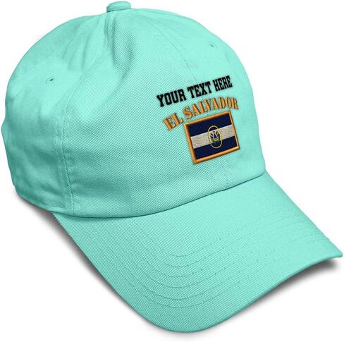 Speedy Pros Soft Baseball Cap El Salvador Flag Flags World Cup Soccer Cotton Embroidered Dad Hats for Men & Women in Saudi Arabia