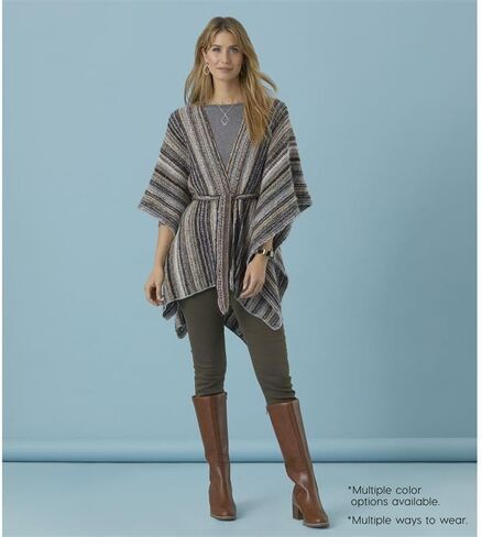 Coco + Carmen Chevela Tie Waist Ruana, Acrylic, Pink, Women Clothing Fashion Accessories in Kuwait