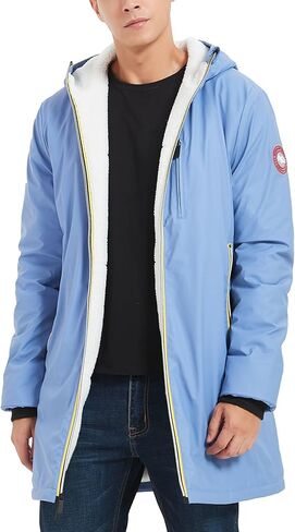 سترة PUREMSX مبطنة بصوف الشيربا للرجال، مقاومة للماء، مقاومة للرياح، معزولة، معطف شتوي خارجي in Kuwait