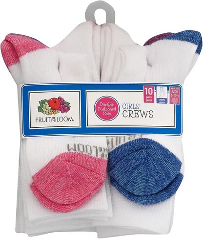 Fruit of the Loom Girls' Everyday Crew Socks in Saudi Arabia