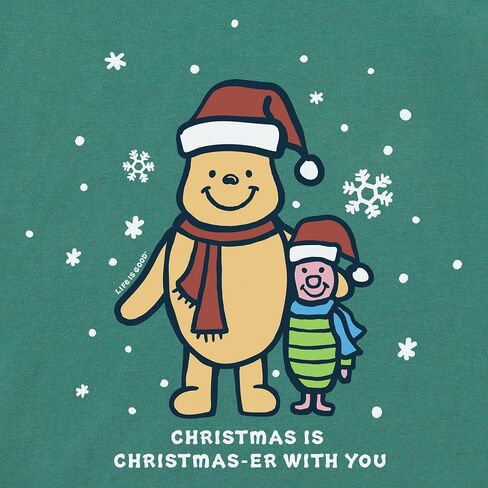 Life is Good Winnie & P Christmaser Cotton Tee, Shortsleeve Graphic Crew Neck T-Shirt in Saudi Arabia