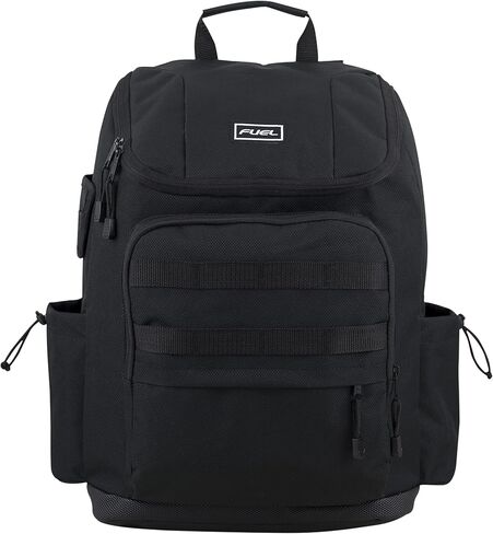 حقيبة ظهر للسفر من FUEL مع مدخل تحميل علوي متعدد الجيوب عالي السعة، باللون الأسود in Kuwait