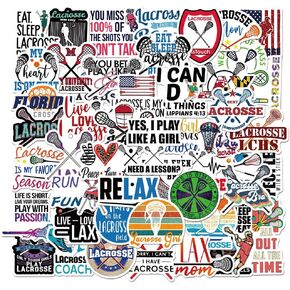 50PCS Lacrosse Stickers,Vinyl Waterproof Motivational Lacrosse Ball Stickers for Water Bottles Laptop Phone Helmet Skateboard Car Decal, or AS Party Favors,Suitable for Boys,Girls,Adults