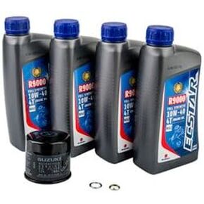 Suzuki ECSTAR R9000 10W-40 Full Synthetic Oil Change Kit for Suzuki Boulevard C50T VL800T 2005-2009