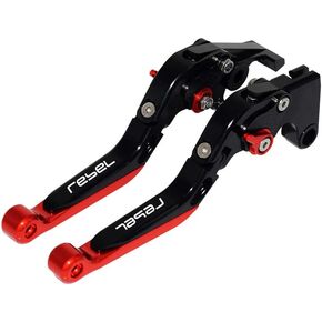 Motorcycle Folding Extendable Adjustable Clutch Brake Levers for CMX 500 CMX300 Rebel Rebel 2017-2024 (Black)
