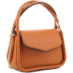 Womens Girls Small Vegan Leather Top-Handle Satchel Clutch Purse Crossbody Bag