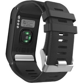 MoKo Watch Band Compatible with Garmin Vivoactive HR, Soft Silicone Replacement Watch Band ONLY for Garmin Vivoactive HR Sports GPS Smart Watch with Adapter Tools - BLACK