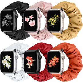 Solo Loop Watch Bands Compatible for Scrunchie Apple Watch Band 38mm 40mm 41mm 42mm 44mm 45mm 49mm Soft Stretchy Women Elastic Strap for Apple Watch Series Ultra 2/Ultra/9/8/7/6/SE/5/4/3/2/1