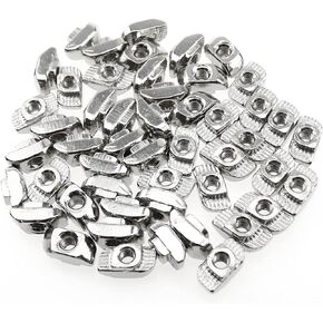 T Nut LUORNG 50pcs 3030 Series M4 T-Nuts Sliding T Nut Hammer Sliding Head 3D Printer Parts Fastener Connector for 3030 Aluminum Profile